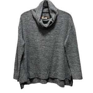 Maeve By Anthropologie Womens Gray Ribbed Cowl Neck Sweater XS Oversized